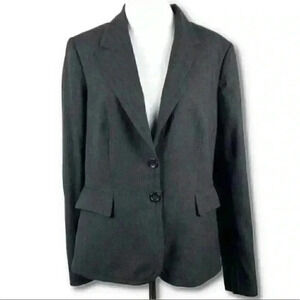 The limited collection blazer size 14 gray two button career jacket with pockets